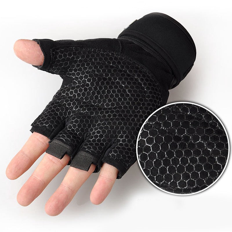 Stay Protected & Comfortable: Half-Finger Fitness Gloves for Men & Women - Breathable Sunshade Sports Gloves for Outdoor Activities!