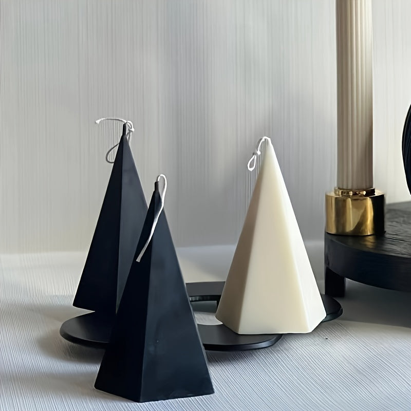 1pc Pentagonal Cone Candle Silicone Molds, Cone Candle Making Molds, Epoxy Resin Ring Holder Casting Mold For Home Garden Wedding Ceremony Table Centerpiece Decoration (Pentagonal Cone)