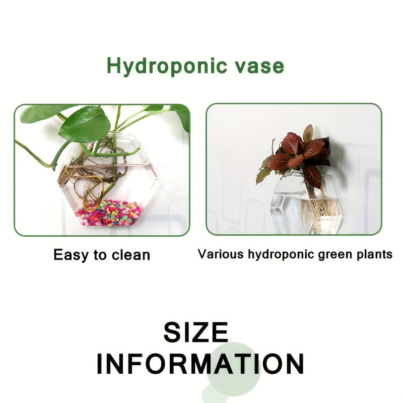 2/4pcs Hydroponic Glass Planter - Creative Wall Mounted Plant Vase for Home Garden Office Decoration - Christmas Gift for Plant Lovers