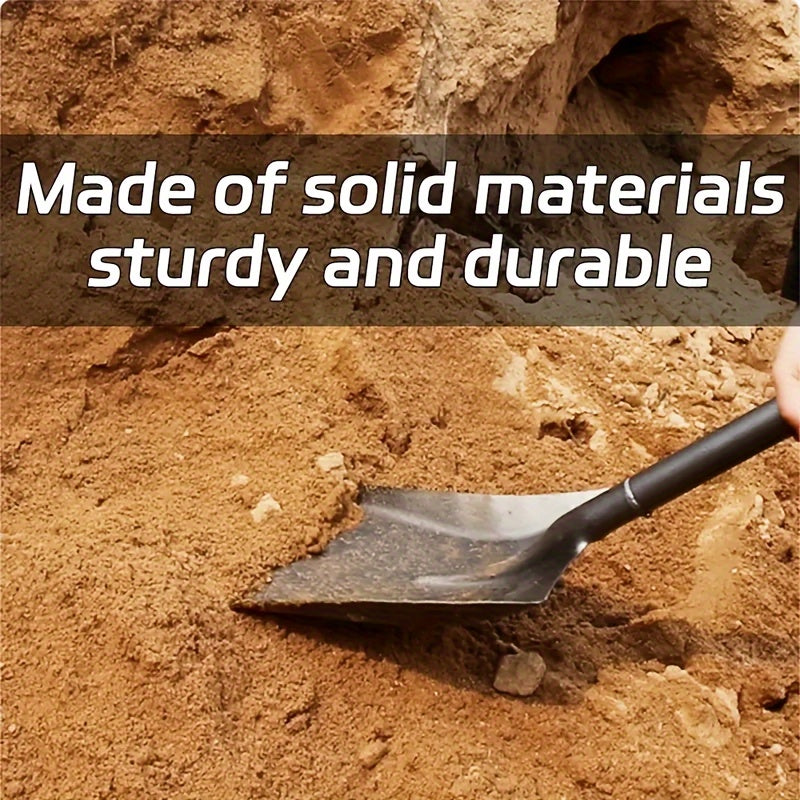 1pc Durable All-Manganese Steel Snow Shovel, Heavy-Duty Metal Ice Scraper for Driveway, Car Emergency, Home & Garden Use - Anti-Fall, Pressure Resistant, One-Piece Forging, Snow Removal Equipment | Functional Shovel | Heavydu