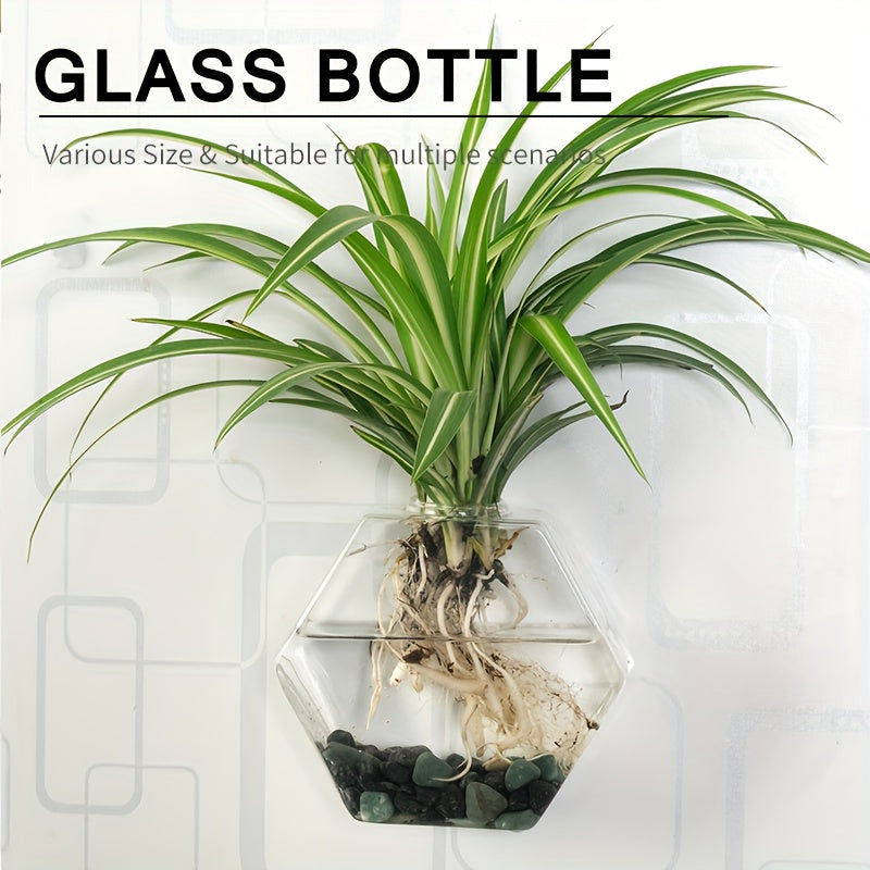 2/4pcs Hydroponic Glass Planter - Creative Wall Mounted Plant Vase for Home Garden Office Decoration - Christmas Gift for Plant Lovers