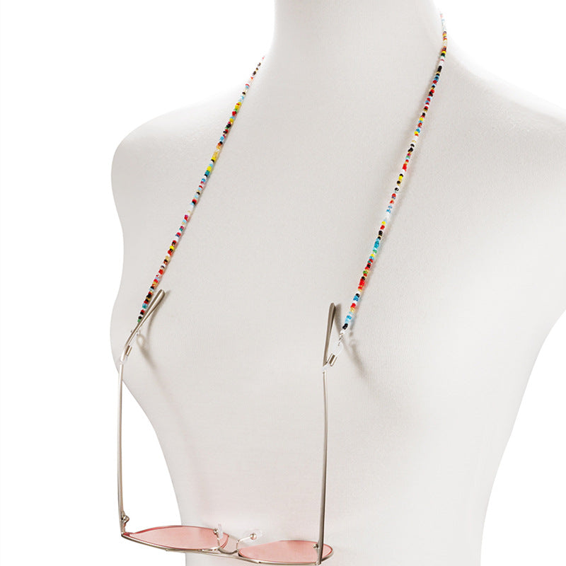 Eyeglass Strap Glasses Chains For Women Colorful Beaded Neck Strap Elegant Holder Chains Glasses Cord
