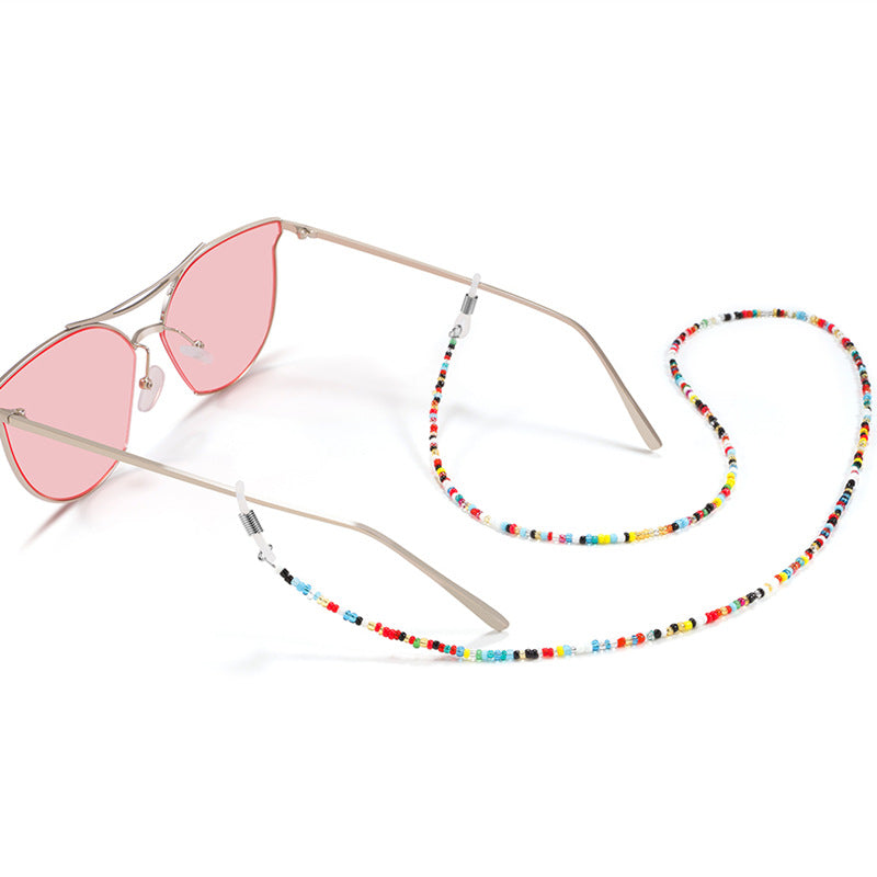 Eyeglass Strap Glasses Chains For Women Colorful Beaded Neck Strap Elegant Holder Chains Glasses Cord