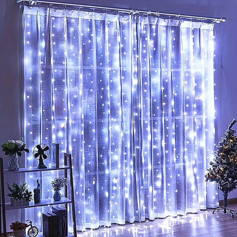 Curtain String Lights, 8 Modes Fairy Copper Light With Remote, USB Powered For New Year Christmas Bedroom Party, Wedding Home Garden Wall Decorations