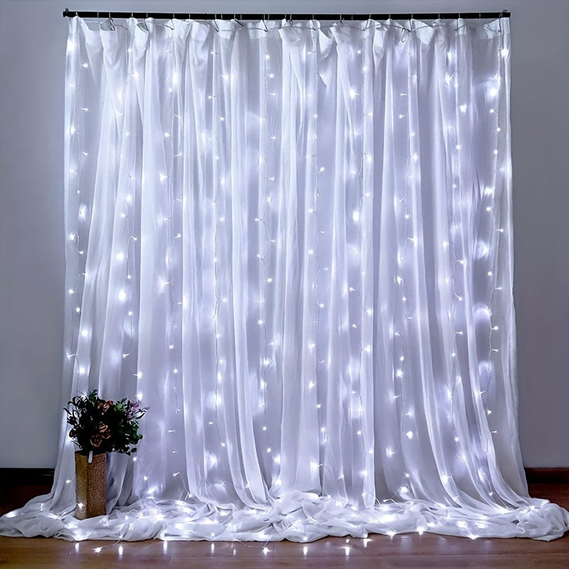 Curtain String Lights, 8 Modes Fairy Copper Light With Remote, USB Powered For New Year Christmas Bedroom Party, Wedding Home Garden Wall Decorations
