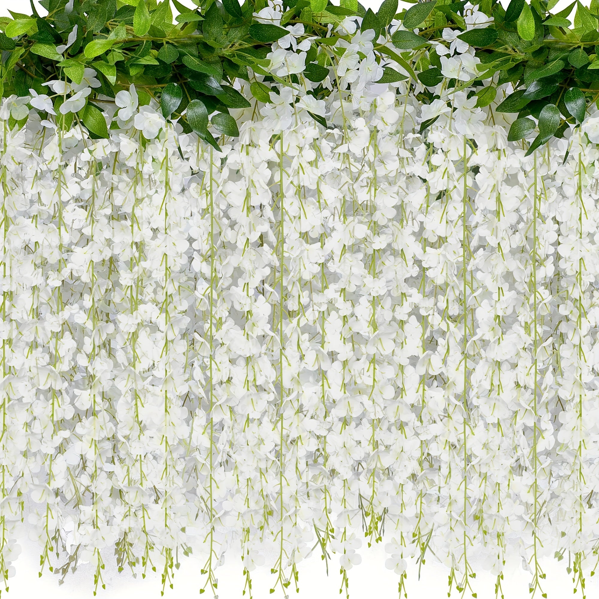 4pcs 28.8ft Long Artificial Wisteria Flowers Garland - Realistic Hanging Vine for Home Garden Outdoor Ceremony Wedding Arch Floral Decor - Spring Summer Seasonal Decoration for Indoor Outdoor Spaces