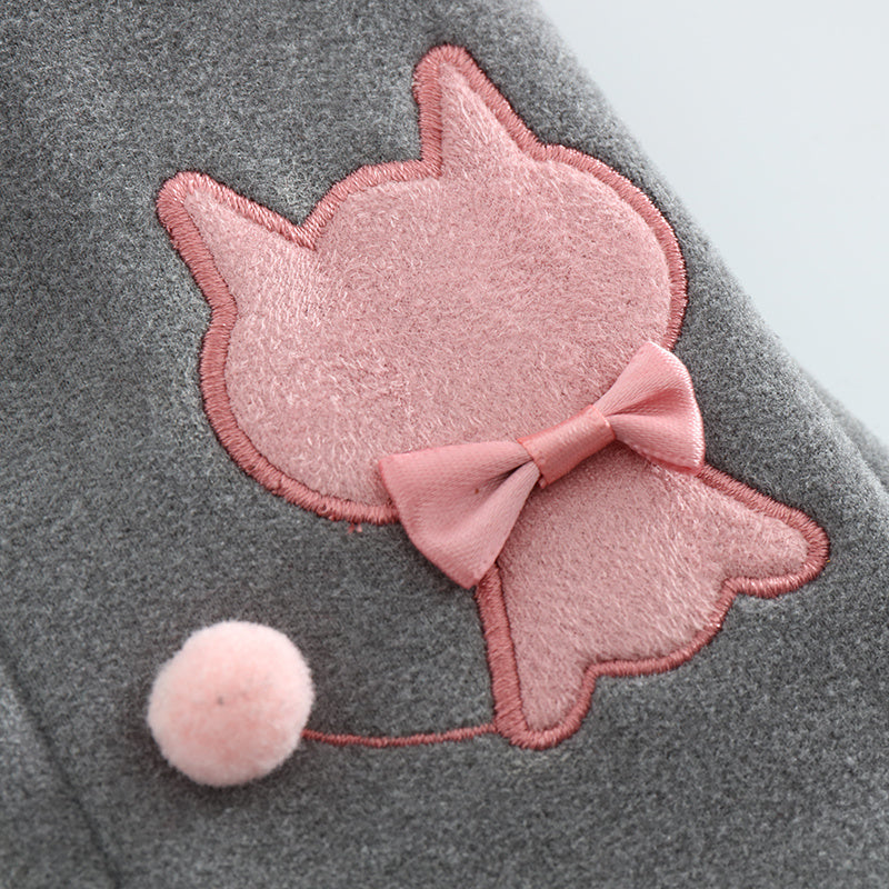 DeRong Gloves for Women in Winter with Extra Fleece for Warmth and Cold Protection, Cat Embroidery, Touch Screen, One Size Fits All, for Riding and Driving