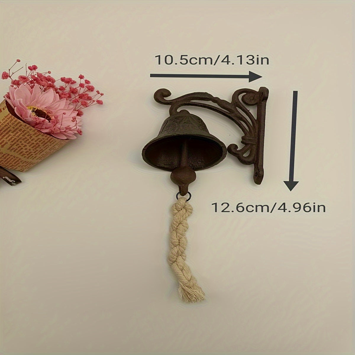 1pc Vintage American Country Style Iron Door Bell - Rustic Wall Mounted Decorative Bell for Home, Garden, Yard - Classic Design, Durable, Easy to Install