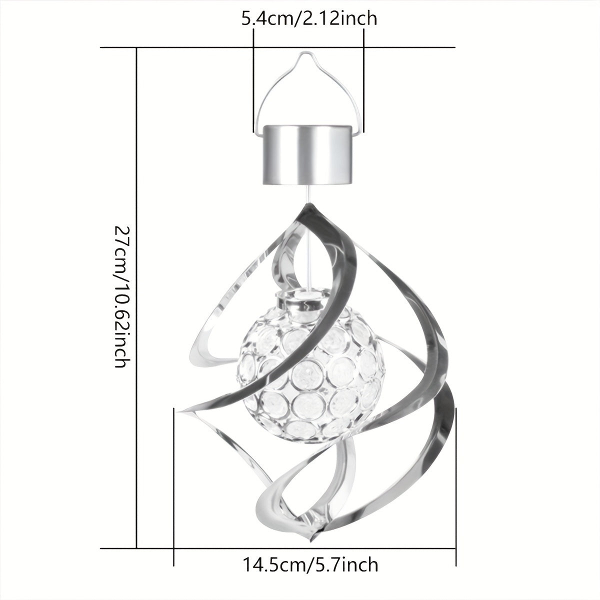 1pc Wind Spinner Solar Light, LED Wind Chimes, Outdoor Decor Changing Color Ball Wind Chimes Solar Hanging Lantern For Home Garden Outdoor Decoration