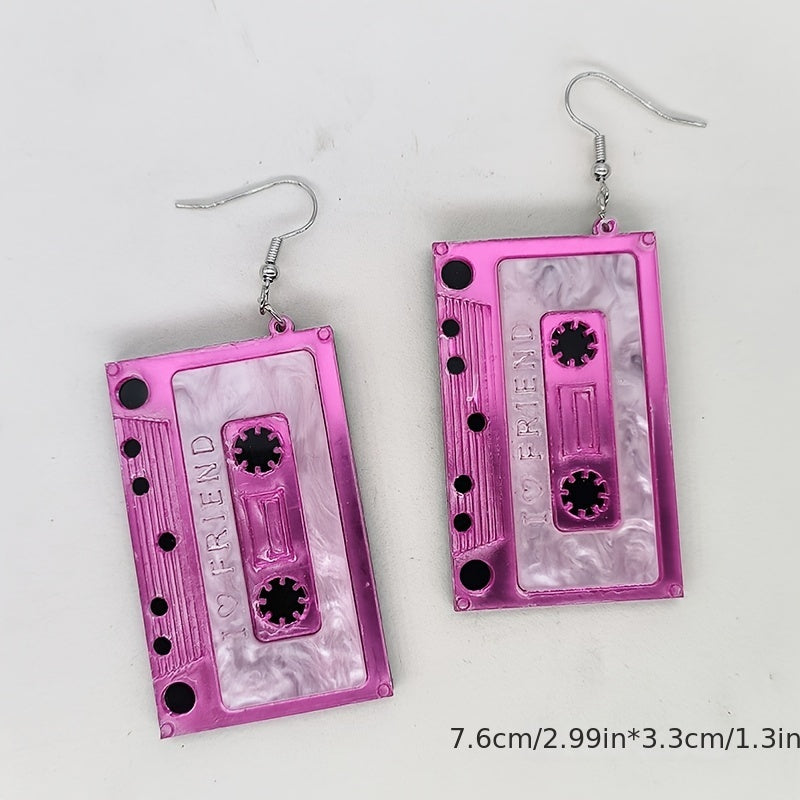 Acrylic Tape Drop Earrings Y2K Retro Style Ear Jewelry For Women Party Accessories