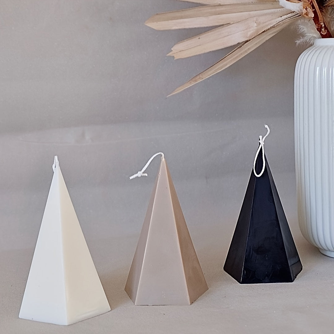 1pc Pentagonal Cone Candle Silicone Molds, Cone Candle Making Molds, Epoxy Resin Ring Holder Casting Mold For Home Garden Wedding Ceremony Table Centerpiece Decoration (Pentagonal Cone)