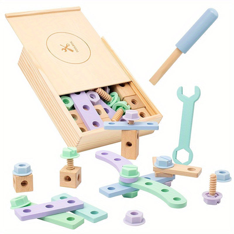 "Brain Booster" Creative Wooden Nut Assembly Kit For Kids 3-6 Years - Educational Stem Toy With Free Shipping