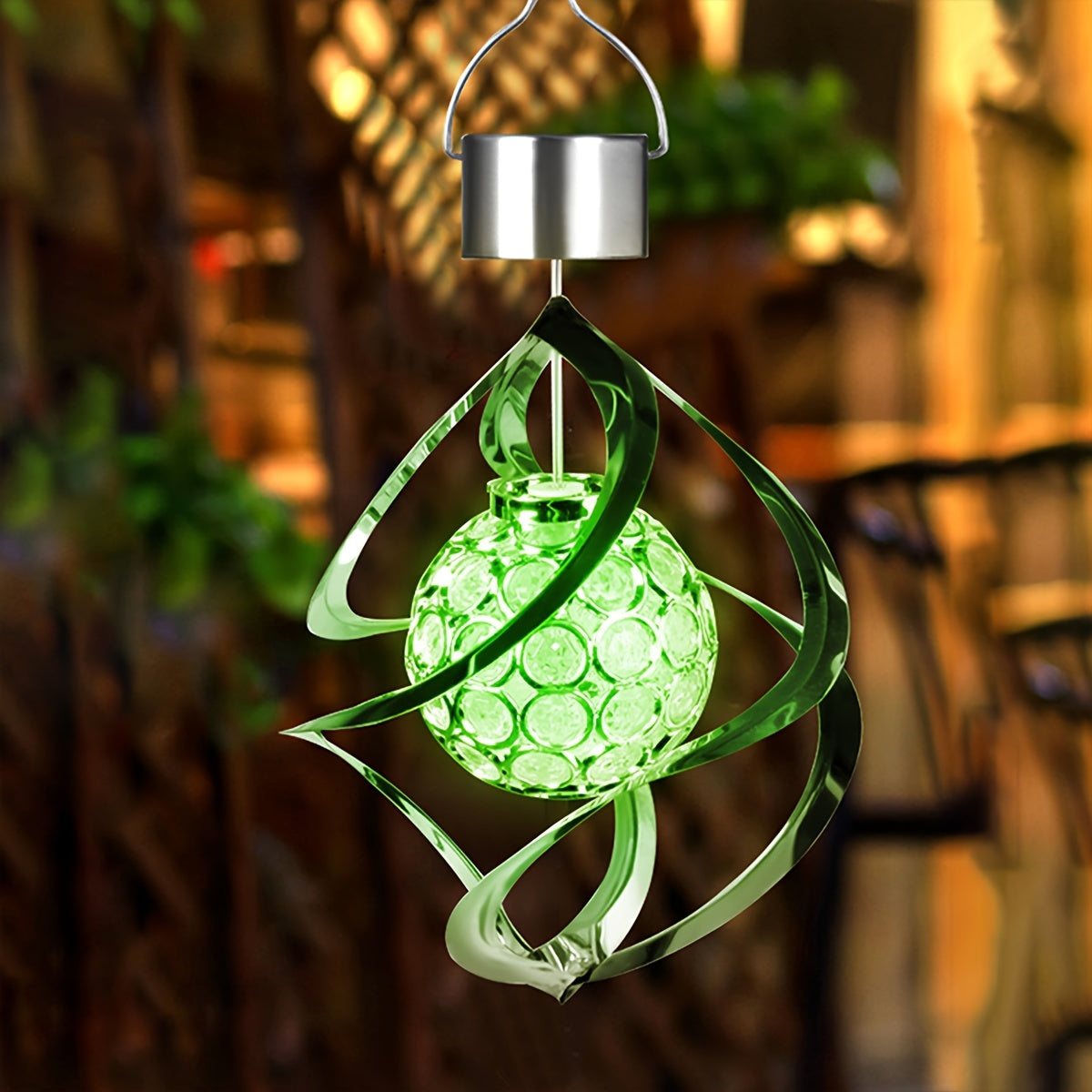 1pc Wind Spinner Solar Light, LED Wind Chimes, Outdoor Decor Changing Color Ball Wind Chimes Solar Hanging Lantern For Home Garden Outdoor Decoration