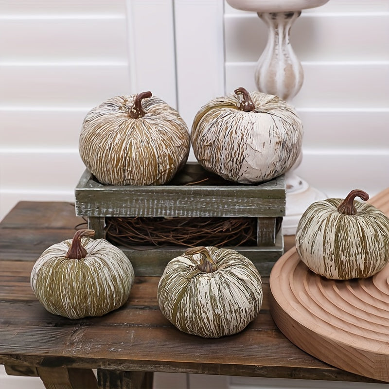 Set, Artificial Pumpkin Accessories Combination, Stripe Size Combination Home Garden Halloween Harvest Festival Party Decoration, Scene Decor, Festivals Decor, Room Decor, Home Decor, Offices Decor, Fall Decor