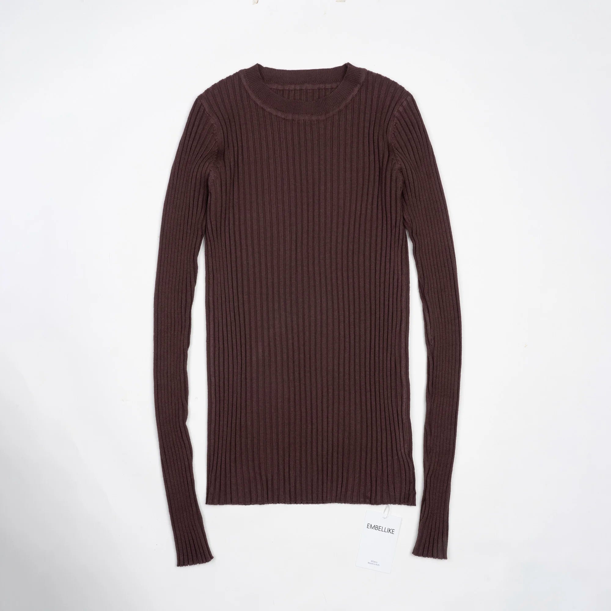 Women Sweater Pullover Basic Crew Neck Ribbed Tops Solid Knitted Jumper With Thumb Hole