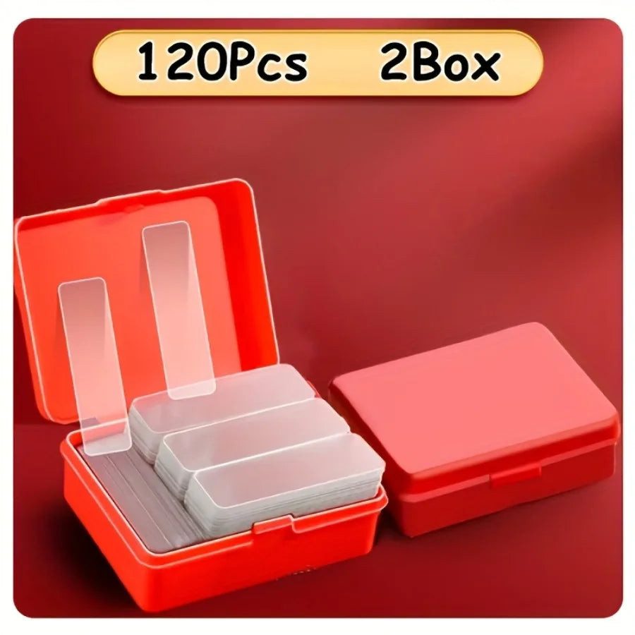 2 Boxes/120 Pieces of Transparent Double-sided Tape, Reusable Without Residue, Suitable for Walls, Posters, Handicrafts