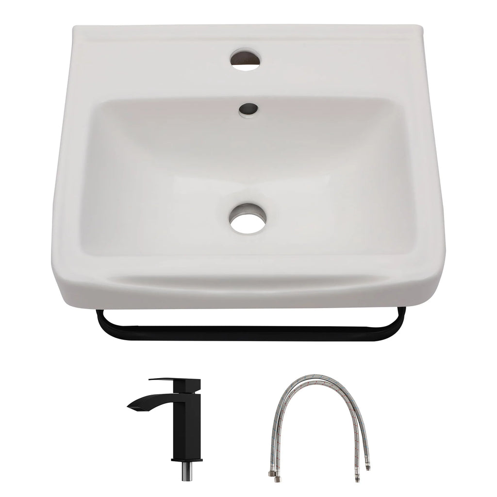 Free Shipping  USA Stock White Ceramic Wash Basin Wall Hung Art Basin Modern Bathroom Sinks Wall Mount Hand Washing Bowl
