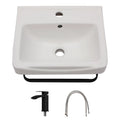 Free Shipping  USA Stock White Ceramic Wash Basin Wall Hung Art Basin Modern Bathroom Sinks Wall Mount Hand Washing Bowl