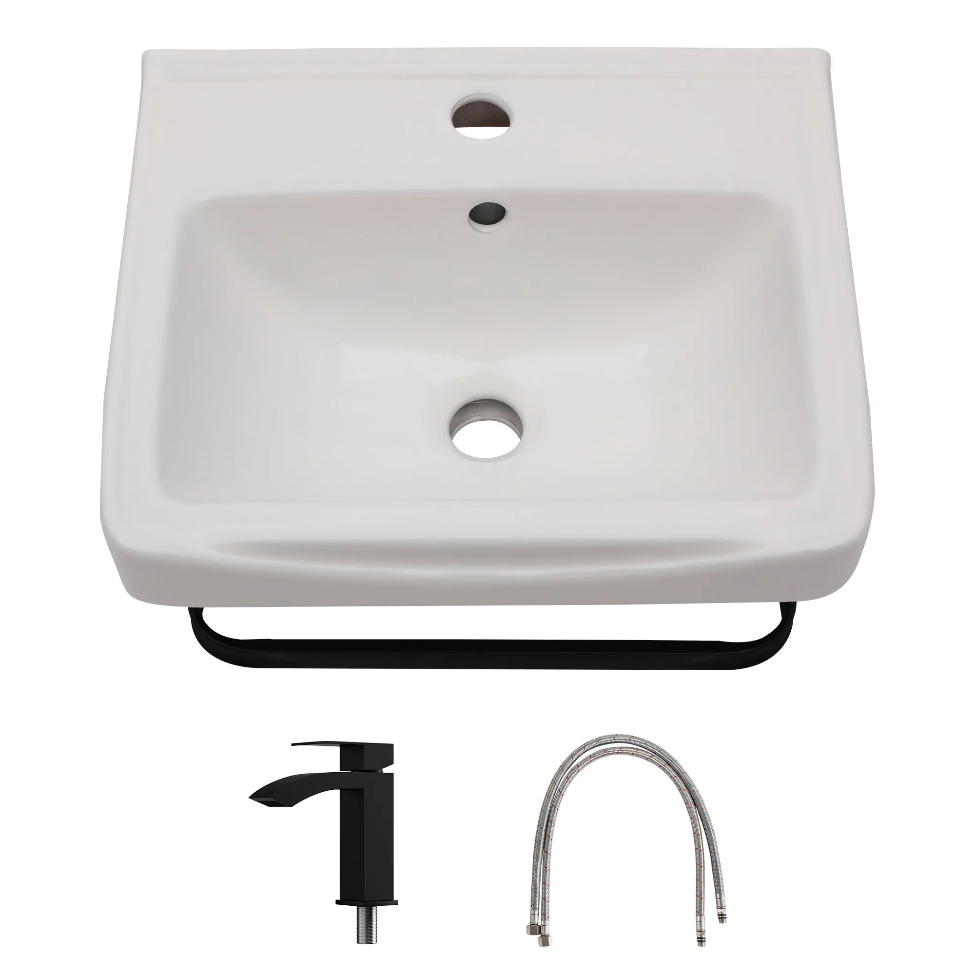 Free Shipping  USA Stock White Ceramic Wash Basin Wall Hung Art Basin Modern Bathroom Sinks Wall Mount Hand Washing Bowl