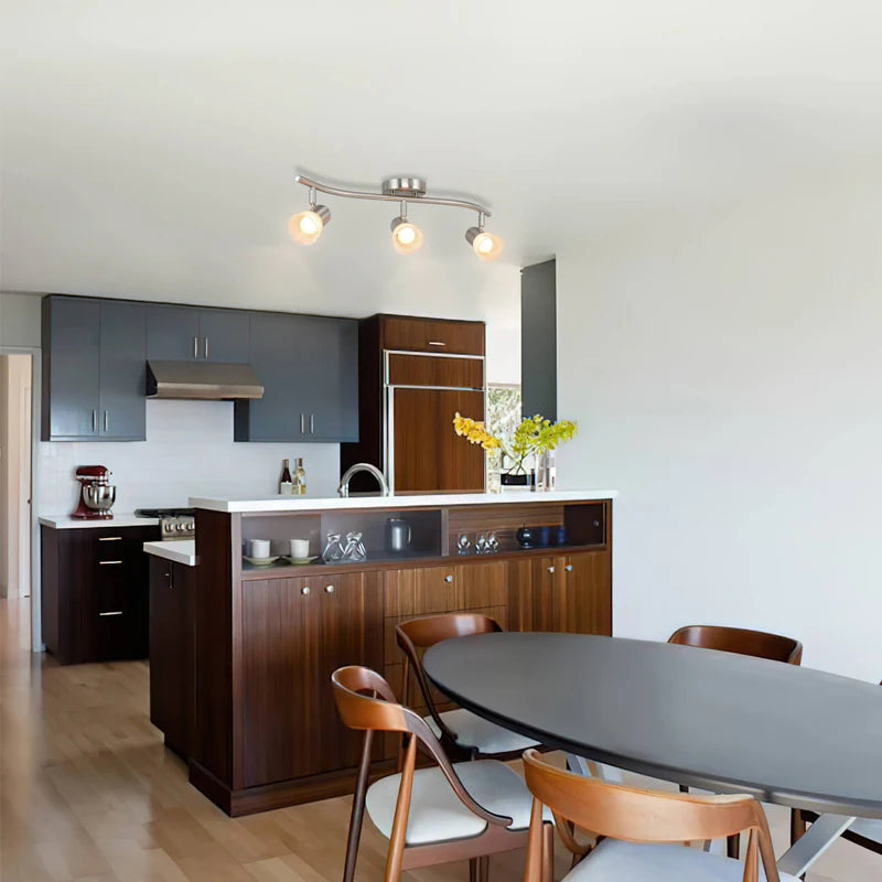 US Free Shipping Indoor Ceiling Mounted Dimmable 50W Adjustable 3 Head Track Spot Light Led Track Light for Shop Art Gallery