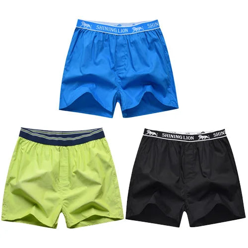 Mens Underwear Boxers Shorts Casual Cotton Sleep Underpants Packag High Quality Plaid Loose Comfortable Homewear Striped Panties