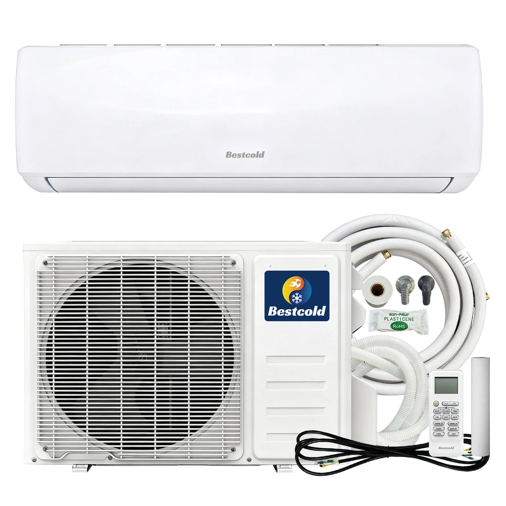 Bestcold 12000 BTU 110V Mini Split Air Conditioner System Inverter Energy Efficient Cooling & Heating Smart Air Conditioner