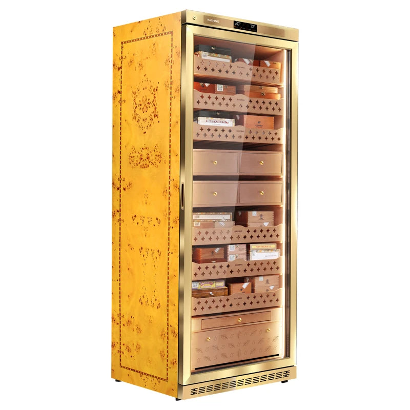 Ready to Ship Biggest Capacity Mon5800A Cigar Humidor With Aged Drawer Water Cooling System Cigar Cabinet