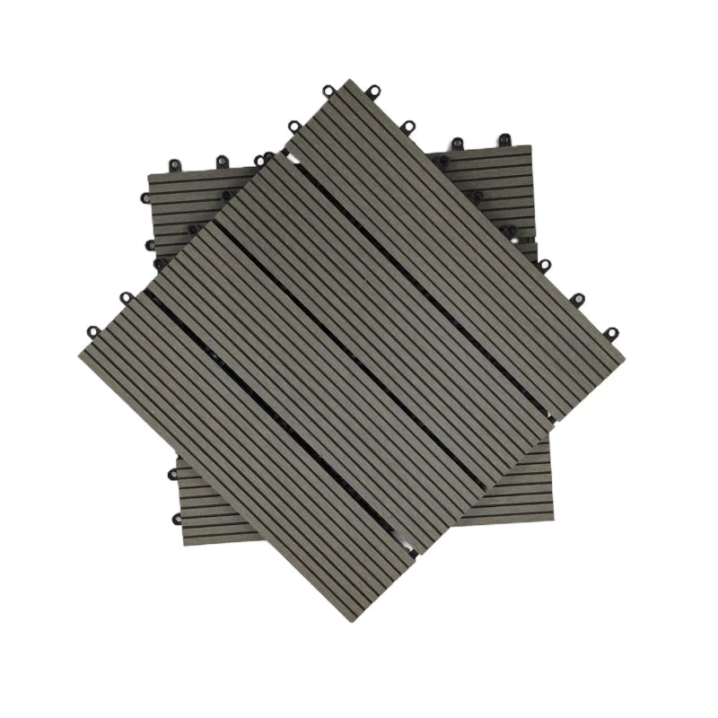 Free Shipping US Warehouse 22mm Thick Grey Interlocking Waterproof WPC Decking Tiles Square Wood Plastic Outdoor Flooring