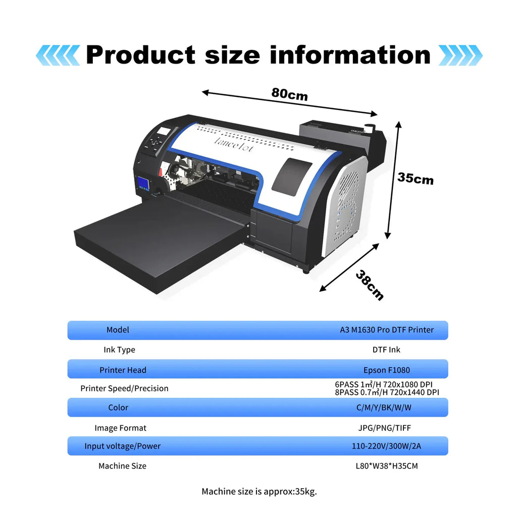 HOT SALE Christmas A3 USA  Warehouse Lancelot M1630 DTF Printer + DTF Powder Shaker +All In-one Bracket  Free Shipping