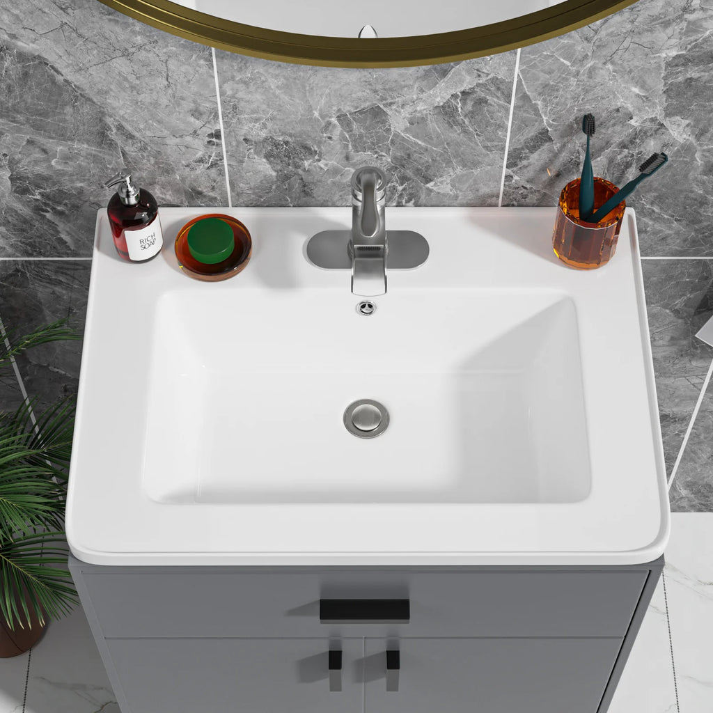 US Free Shipping  Bathroom Vanity Sink Top Ceramic Vanity Sink Top with Overflow, Drop in Bathroom Vessel Sink