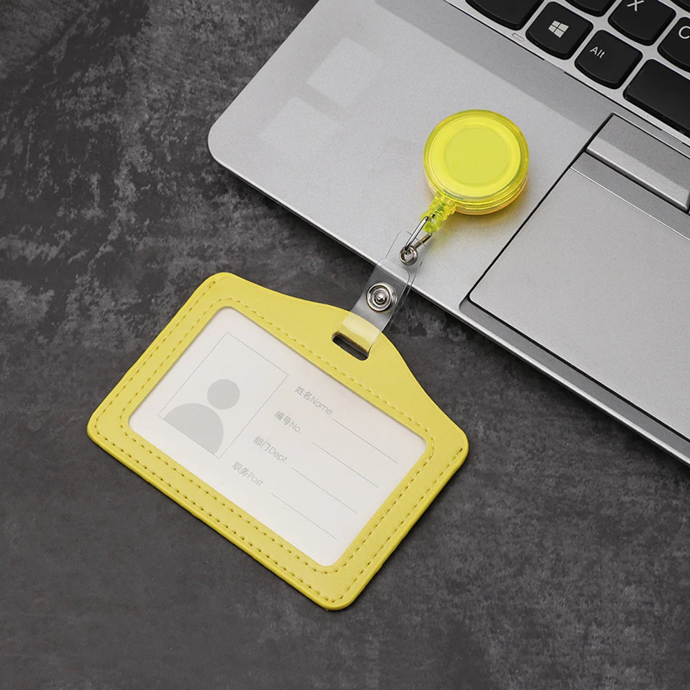 1PC Aluminum Alloy Work Name Card Holders Business Work Card ID Badge Lanyard Holder Hot Vertical Metal ID Business Case