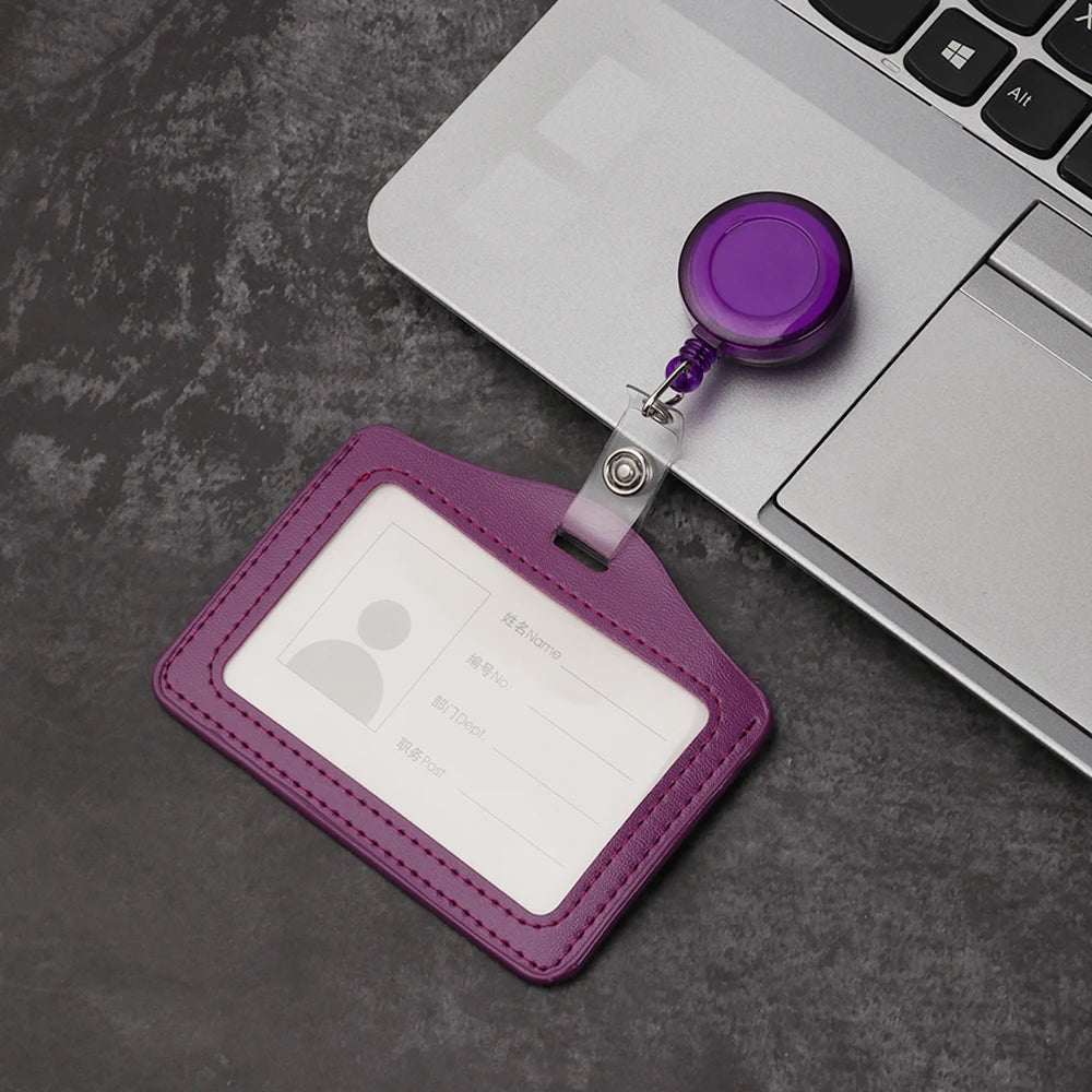 1PC Aluminum Alloy Work Name Card Holders Business Work Card ID Badge Lanyard Holder Hot Vertical Metal ID Business Case