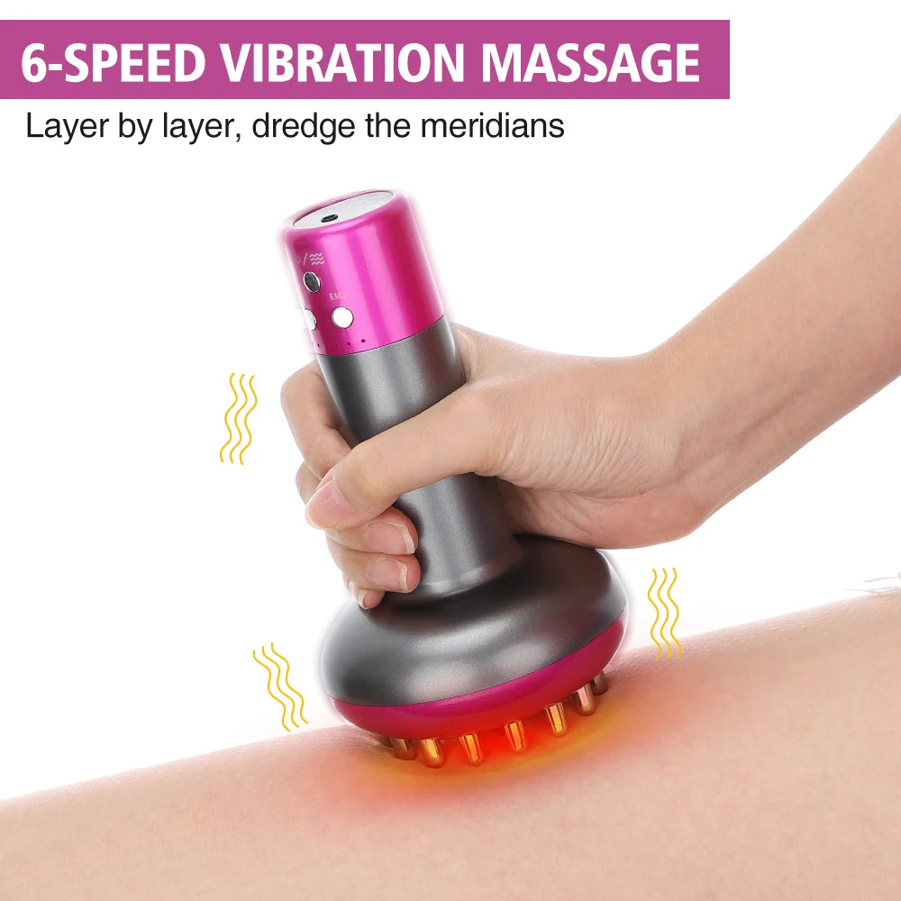 US Free Shipping Electric Guasha Lymphatic Drainage Massager Microcurrent Heated Body Slimming Cellulite Massager Meridian Brush