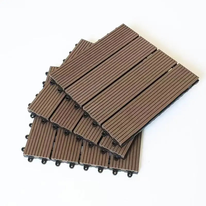 Free Shipping US Warehouse 22mm Thick Grey Interlocking Waterproof WPC Decking Tiles Square Wood Plastic Outdoor Flooring