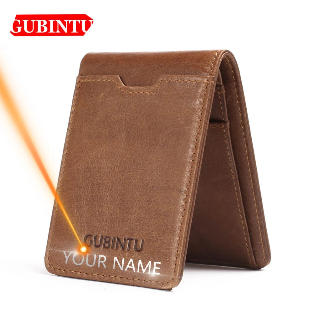 Gubintu Thin Genuine Leather Men Wallets Card Holder Multifunctional Slim Brand Men Purse Business High Quality Men Wallets