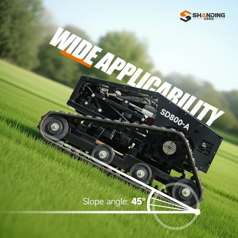 Free Shipping CE Certified New Design Cutting Width 900mm Self-Propelled Crawler Design  Remote Control Lawn Mowing Robot