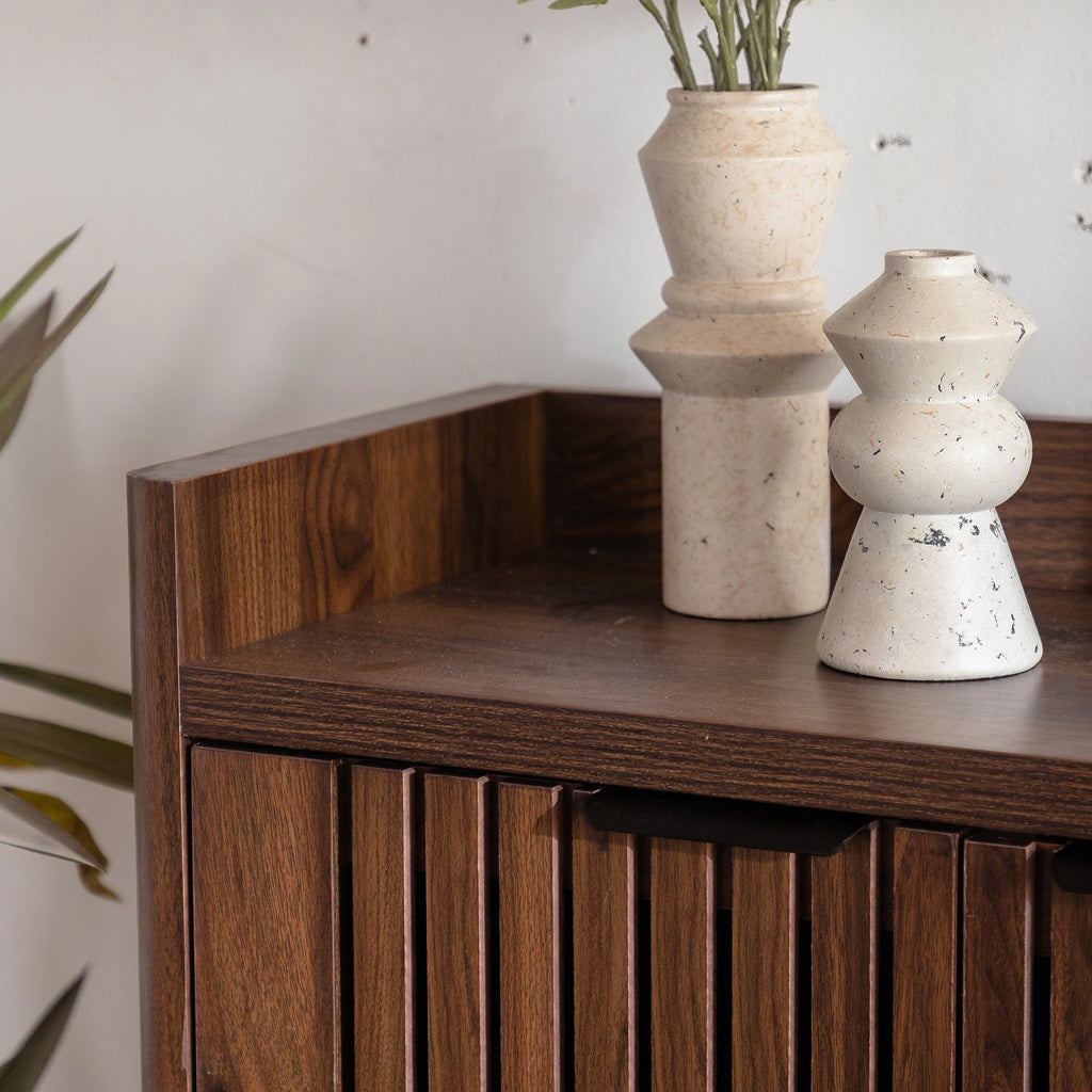 Shoe Cabinet 5-Tier Shutter Doors Large Wooden Shoe Organizer Rack Adjustable Shelves Modern Storage Furniture Living Bedroom