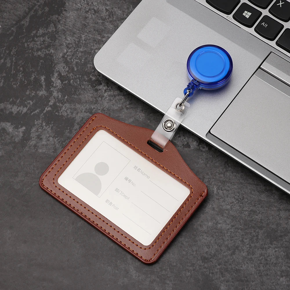 1PC Aluminum Alloy Work Name Card Holders Business Work Card ID Badge Lanyard Holder Hot Vertical Metal ID Business Case