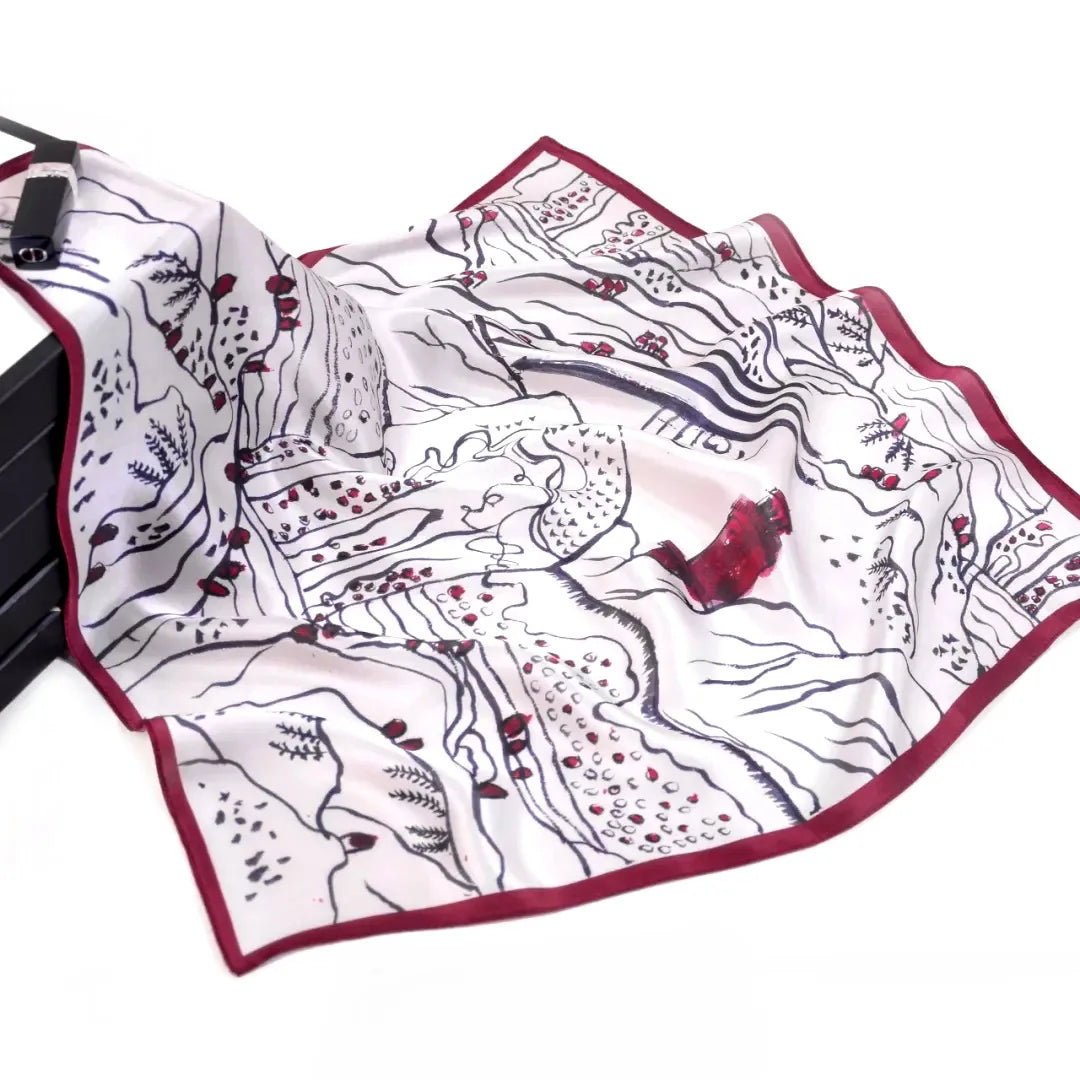 Suya Dream 100% REAL SILK Woman Silk Scarf 53x53cm Square Printed Scarves