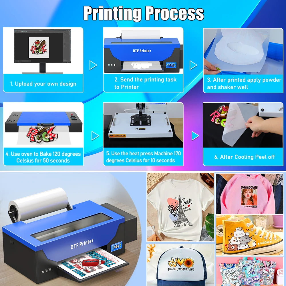 Free Shipping Inkjet Heat Imprimante Transfer T Shirt Fabric Impressora DTF A3 L1800 1390 Pet Film Printer Impresora DTF Printer