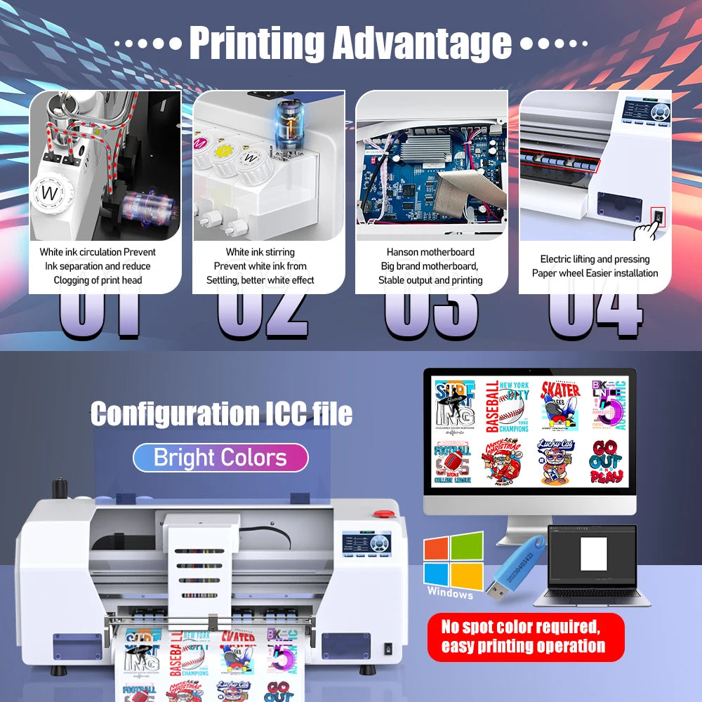 FREE SHIPPING US Warehouse 13" DTF Printer, Tariff Free, White Ink Circulation & Auto Cleaning, Fast USA Delivery