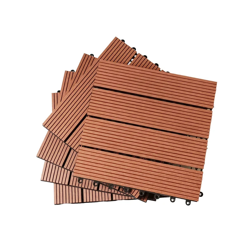 Free Shipping US Warehouse 22mm Thick Grey Interlocking Waterproof WPC Decking Tiles Square Wood Plastic Outdoor Flooring