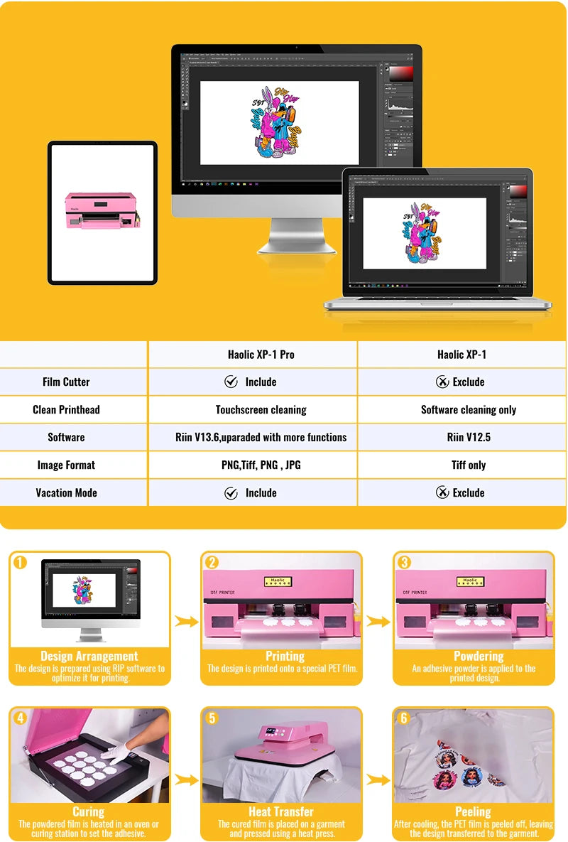 Own Brand Haolic Xp600 Single Head A3 Dtf Printer Printing Machine Factory Price with Free Shipping for Small Business