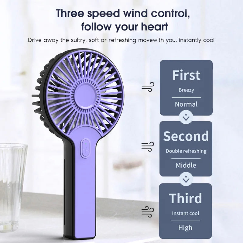 Eu Us in Stock Electric Portable Custom Fans Handheld Free Shipping Cute Rechargeable Pocket Usb Personal Small Fan