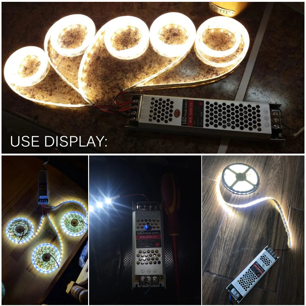 Ultra Thin LED Power Supply DC 12V 24V Lighting Transformers 60W 100W 150W 200W 300W 400W AC190-240V Driver For LED Strips