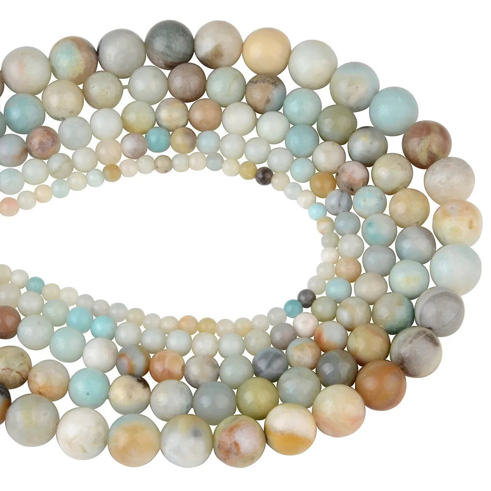 4 6 8 10 12mm Natural Stone Beads Lava Amazonite Agates Amethysts Turuoqises Round Loose Beads For DIY Making Bracelets Jewelry