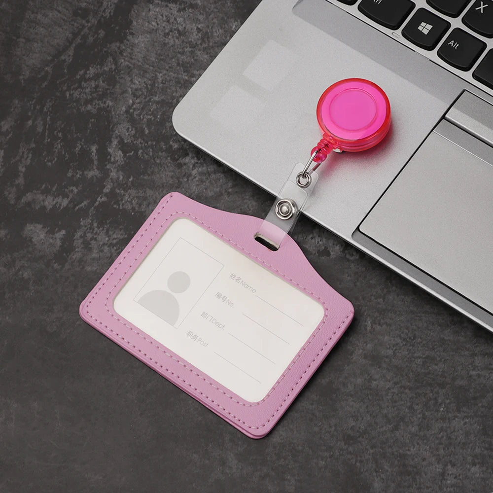 1PC Aluminum Alloy Work Name Card Holders Business Work Card ID Badge Lanyard Holder Hot Vertical Metal ID Business Case