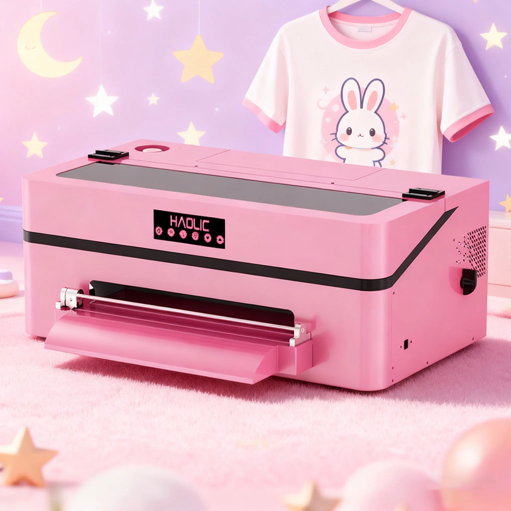 Haolic New Pink DTF Printer 13" - XP600, Perfect for Small Business Apparel Printing Free Shipping