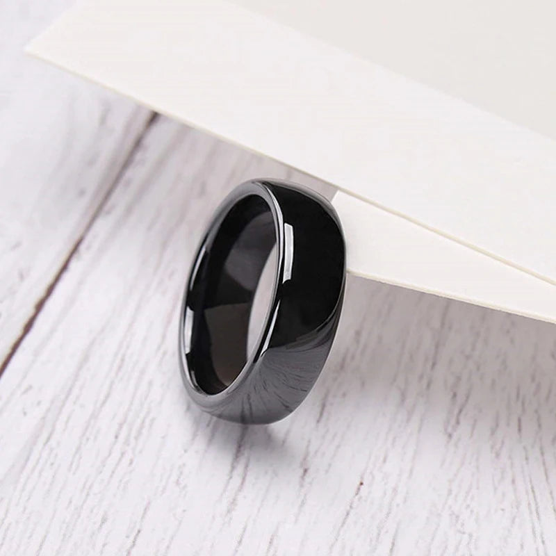 Tigrade 2/4/6mm White Ceramic Ring Black Wedding Engagement Band Men Women Rings Anti-Allergy Minimalist Female Anillos Gentle