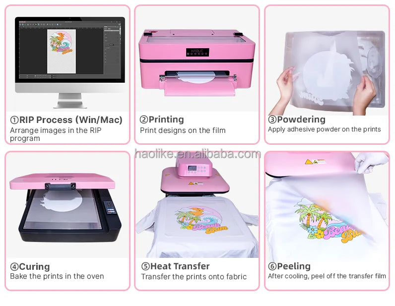 Good Price Haolic Compact A3 DTF Printer And Oven all in one dtf printer Paper Free Shipping To US For Any Textile T-shirt